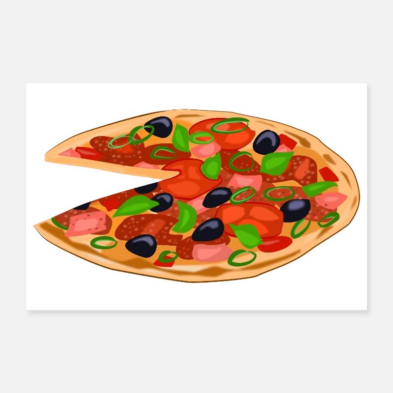 Pizza essen Poster 30x20 cm