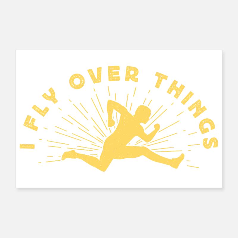 Athlètes d’athlétisme Je survole des objets Poster 30 x 20 cm