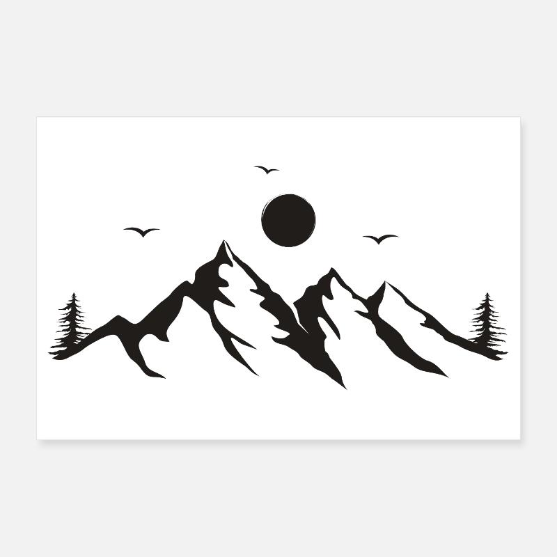 Gebirge Poster 30x20 cm