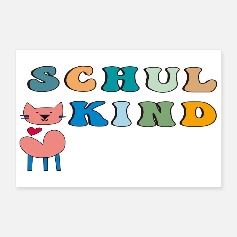 Cœur de chat d’écolier Poster 30 x 20 cm