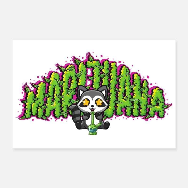 Raton laveur à marijuana Poster 30 x 20 cm