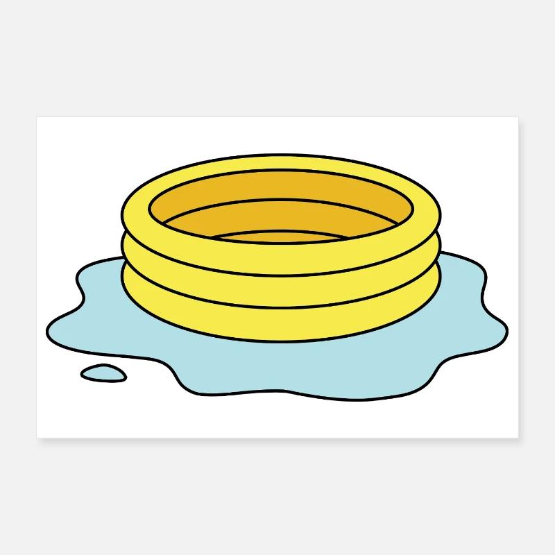Planschbecken mit Pfütze / Leaky Paddling Pool Poster 30x20 cm