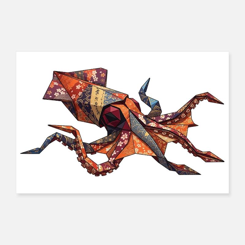 Patchwork de crabe en origami Poster 30 x 20 cm