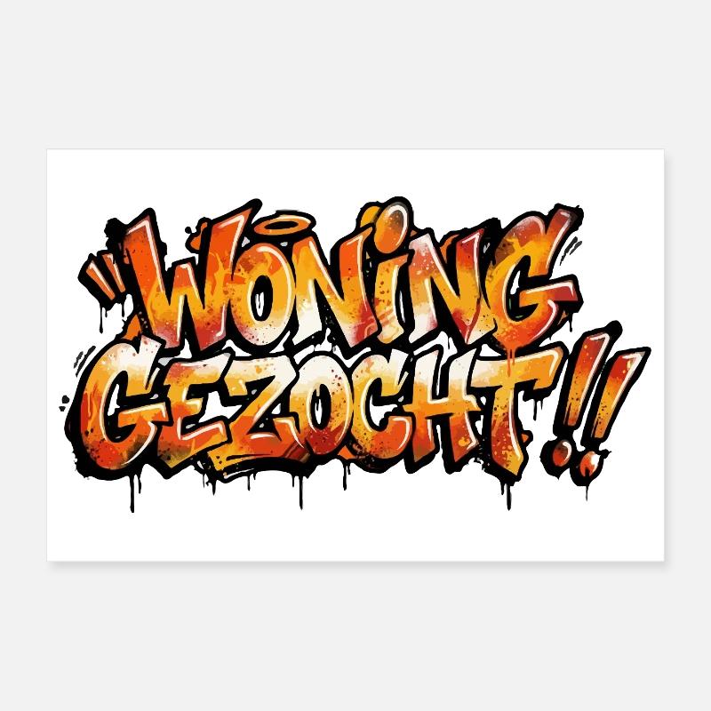 Texte de graffiti recherché propriété Poster 30 x 20 cm