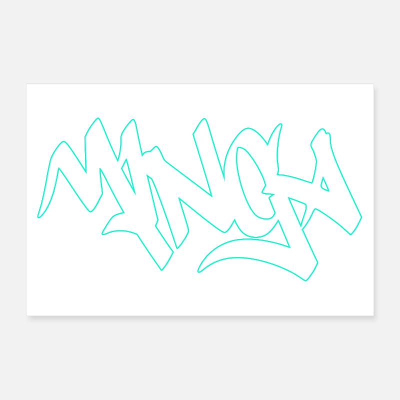 Lettrage Graffiti Mibga Neon Poster 30 x 20 cm