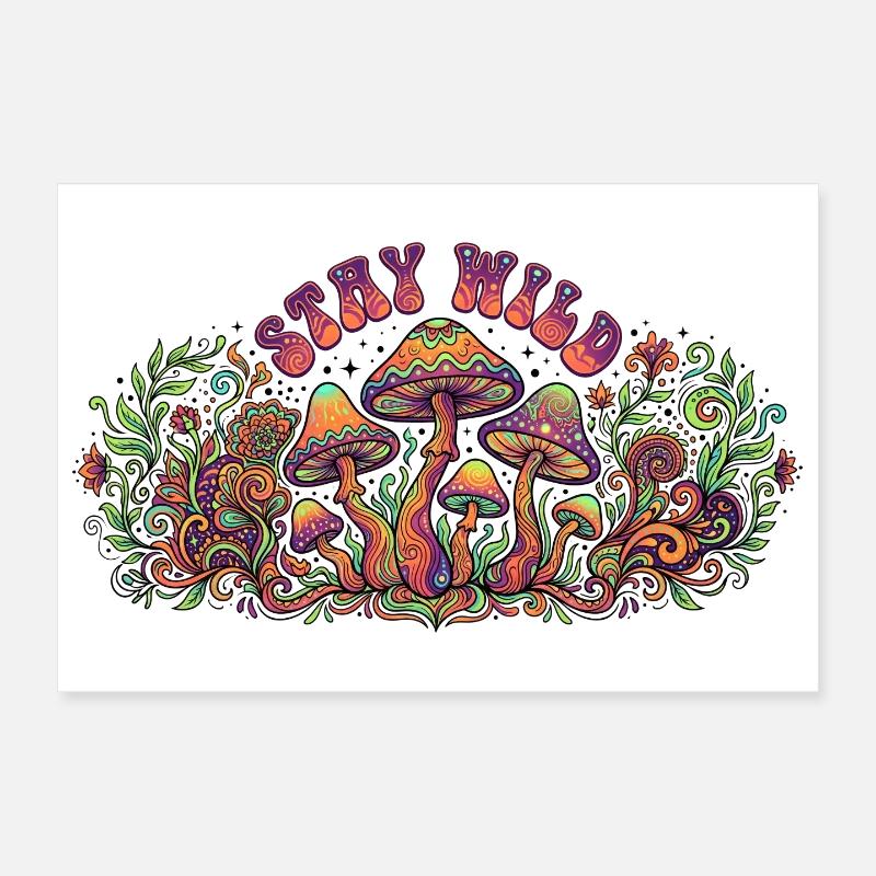 Champignons Stay Wild Poster 30 x 20 cm