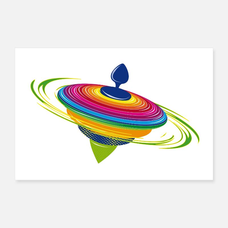 farbenfroher rotierender Kreisel Poster 30x20 cm