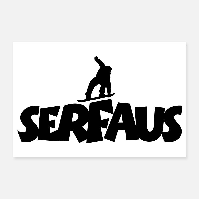 Serfaus Snowboard Snowboarding Poster 30 x 20 cm