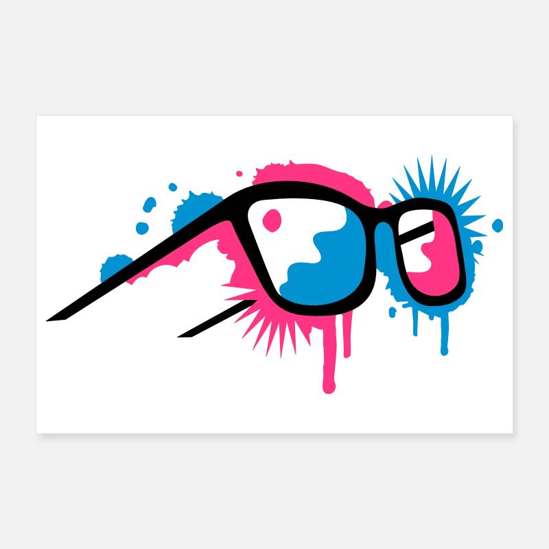 3D Brille im Graffiti Stil Poster 30x20 cm