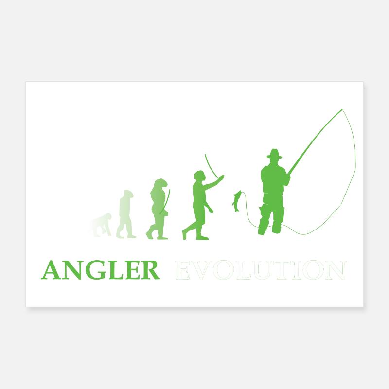 Angler Evolution - Pêche, pêcheur Poster 30 x 20 cm
