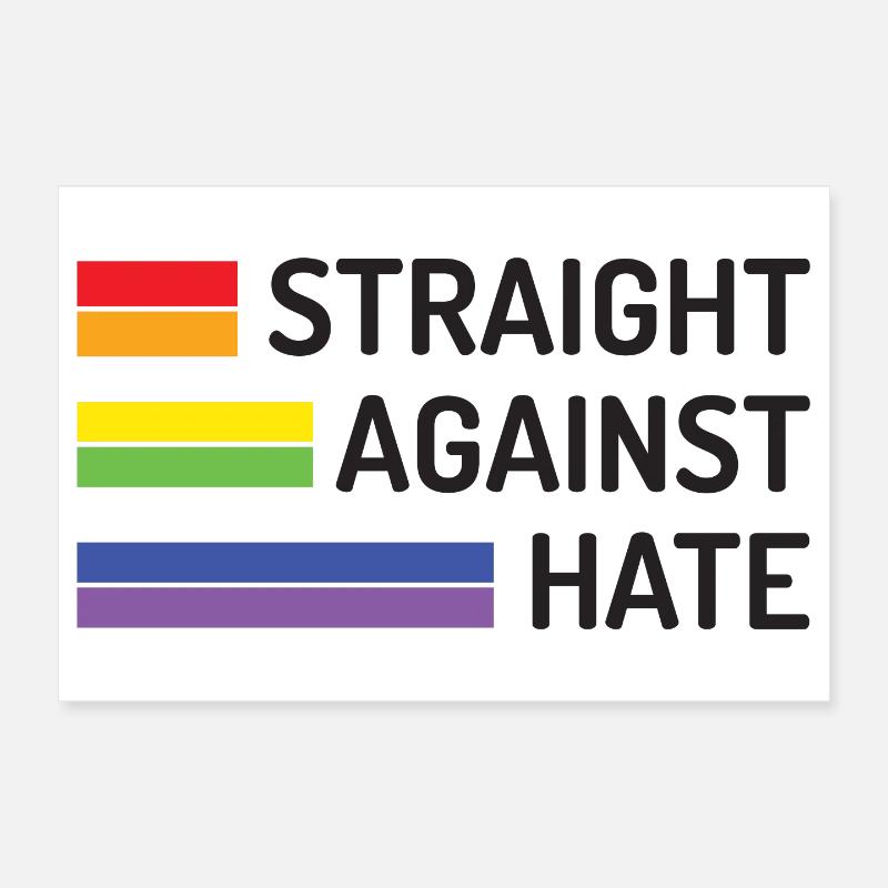 Pride Month - Straight Against Hate Poster 12" x 8" (30x20 cm)