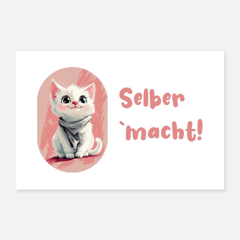 Proud cat "does it yourself" Poster 12" x 8" (30x20 cm)