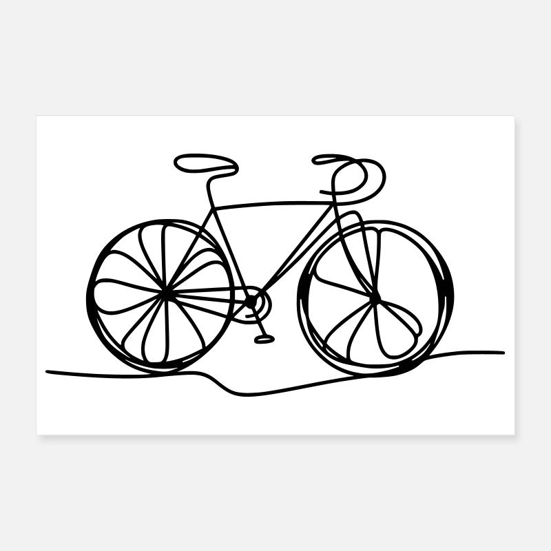 Bicycle Line Poster 12" x 8" (30x20 cm)