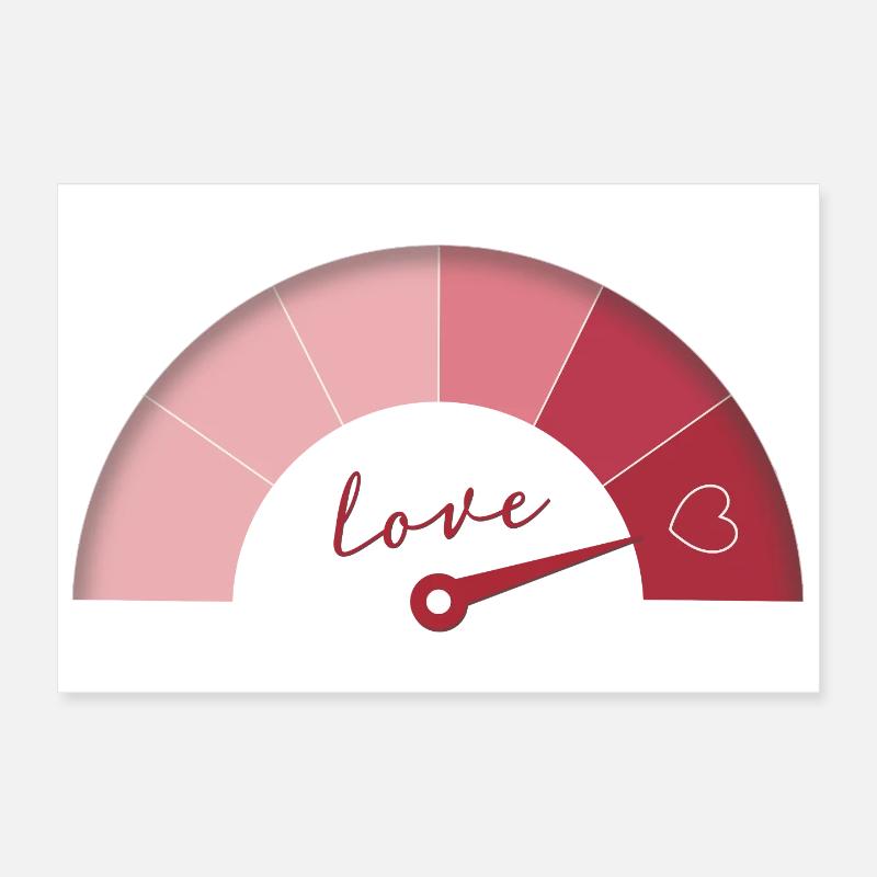 Love Meter – Hochzeit Edition - Poster 30x20 cm - Weiß
