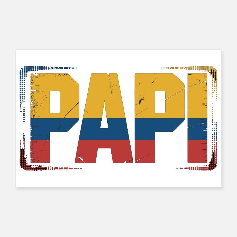 Drapeau de la Colombie de papa – Cadeau pour Poster 30 x 20 cm