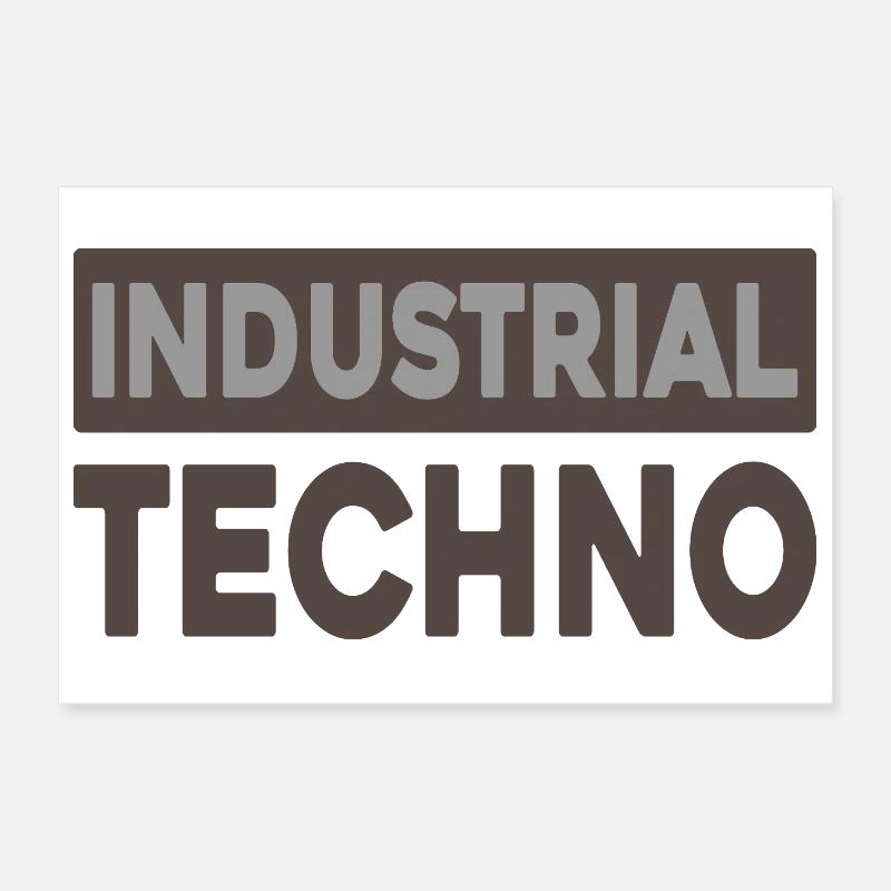 Industrielle Techno-Typografie Poster 30x20 cm
