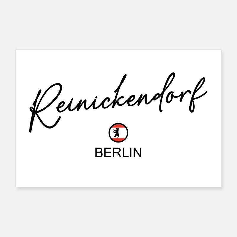 Reinickendorf - Berlin Flag - Berlin Bear Poster 12" x 8" (30x20 cm)