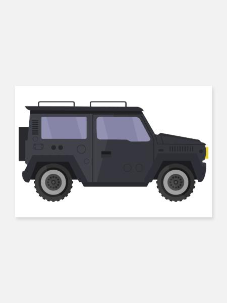 Jeep - Poster 30x20 cm - Weiß - Vorne