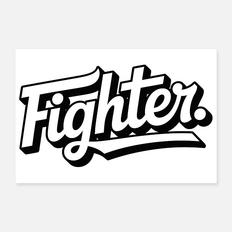 Combattant. Lettrage propre Poster 30 x 20 cm