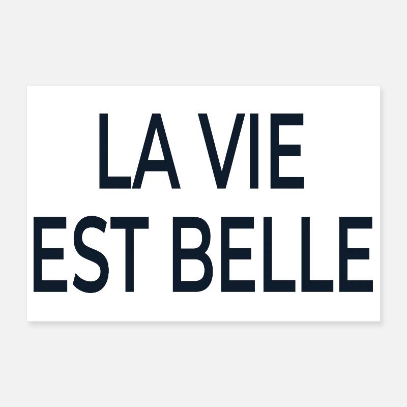 Lettrage La Vie Est Belle Poster 30 x 20 cm
