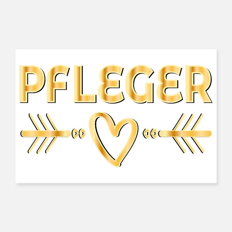 Pfleger Herz Pflegeberufe Poster 30x20 cm
