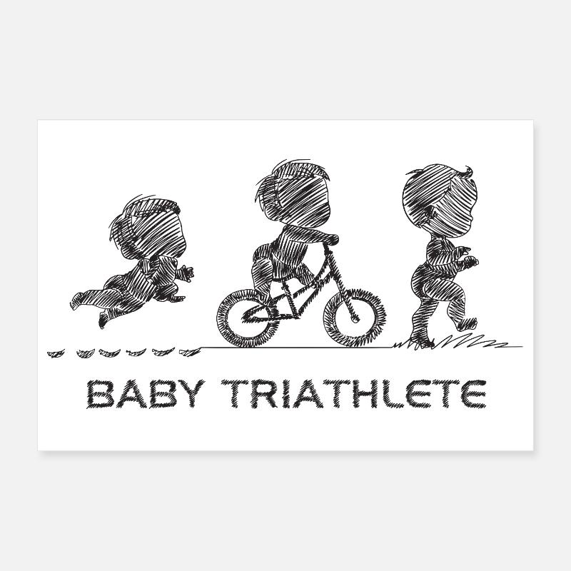 Little Budding Triathlete - Poster 12" x 8" (30x20 cm) - white
