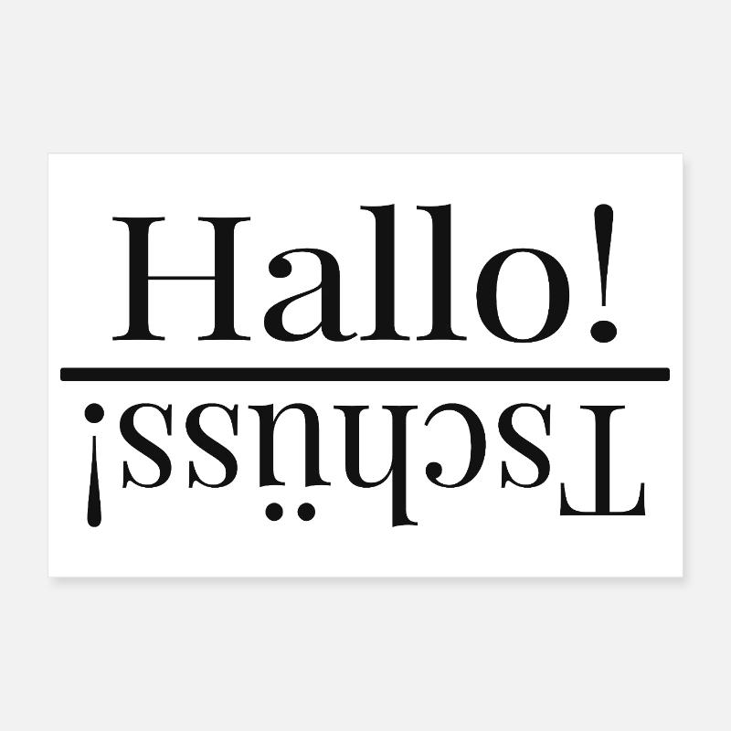 Bonjour – Drôle de conception typographique miroir Poster 30 x 20 cm