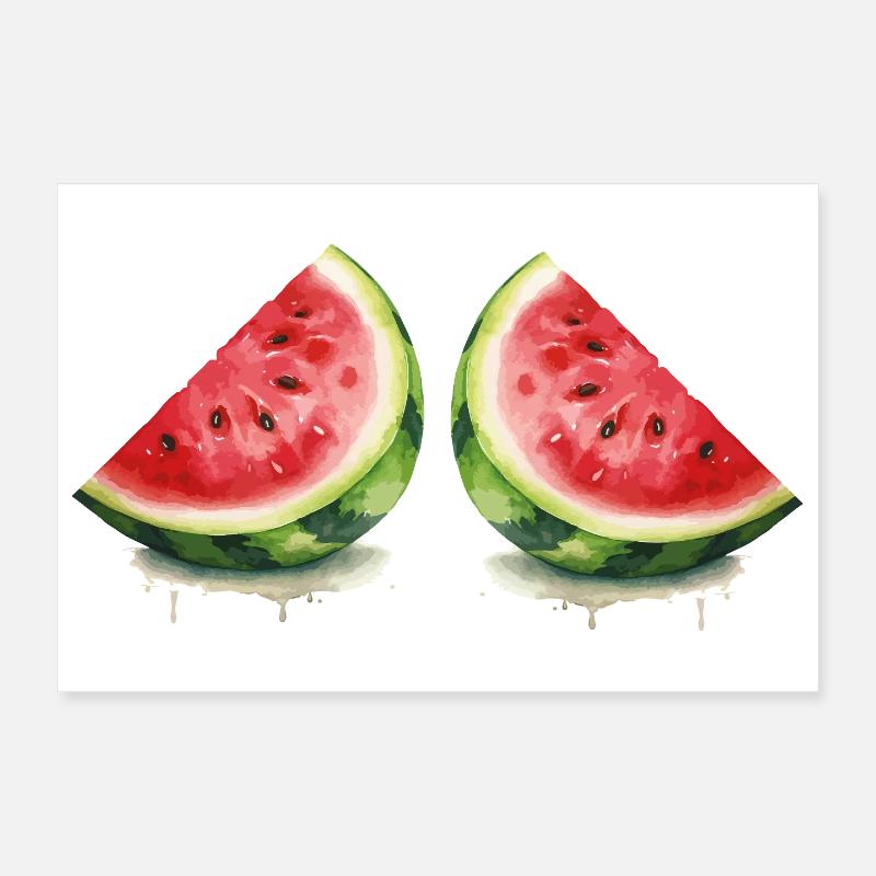 Aquarelle de pastèques Poster 30 x 20 cm