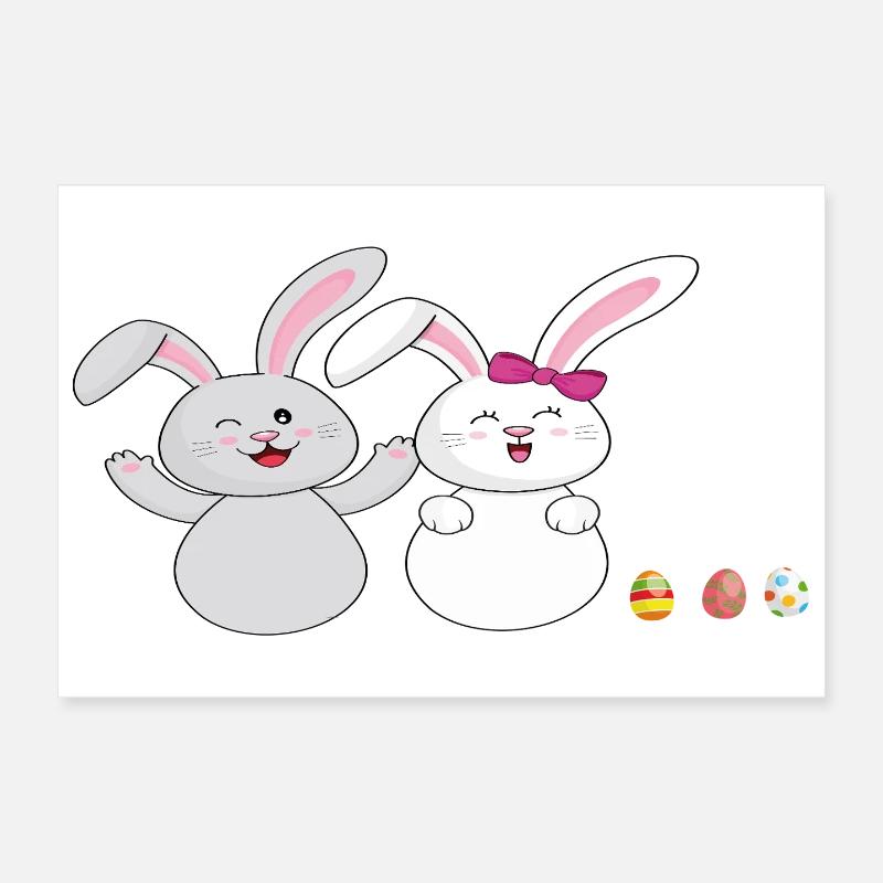 Cuddly bunny Poster 12" x 8" (30x20 cm)
