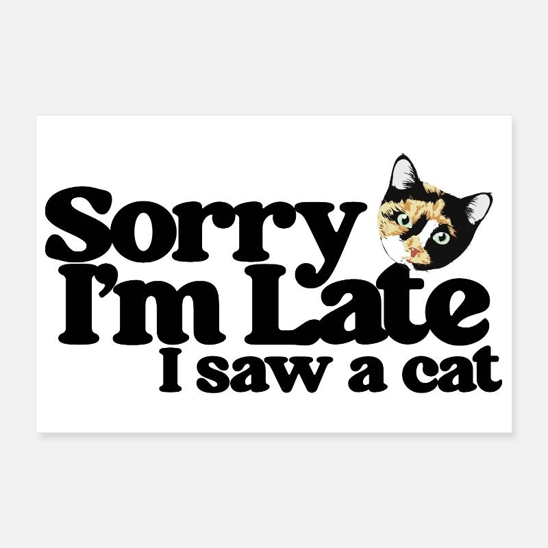 Calico Cat Peeking Spotlight Poster 12" x 8" (30x20 cm)