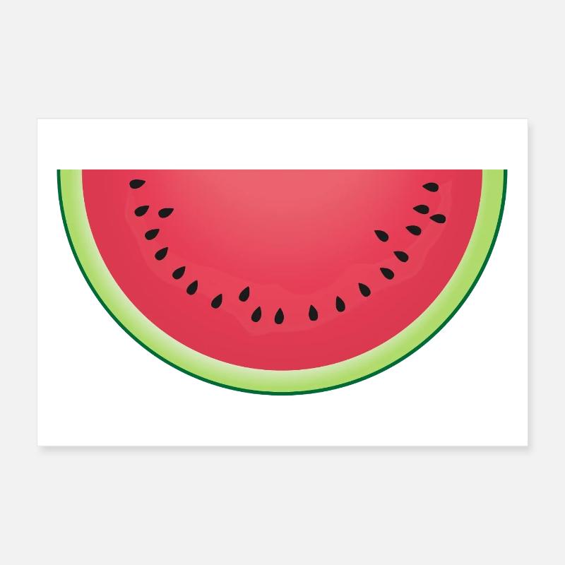 Saftige Wassermelonenscheibe - Poster 30x20 cm - Weiß