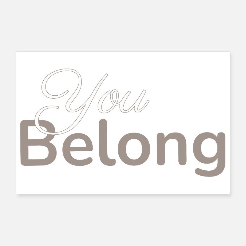 Vous appartenez Typographie Design Minimaliste Taupe Poster 30 x 20 cm