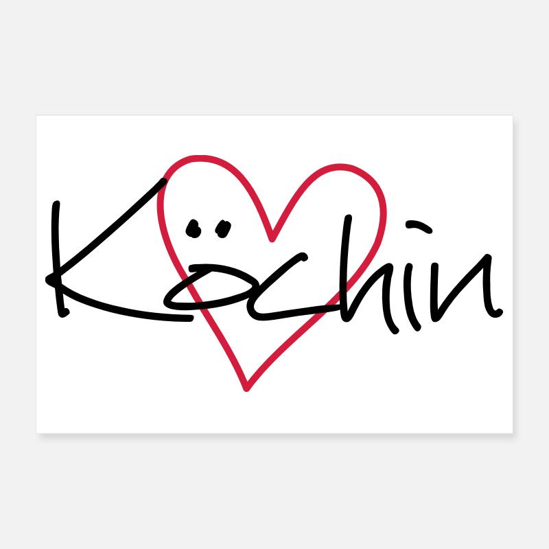 Cook heart hobby chef kitchen gift idea Poster 12" x 8" (30x20 cm)