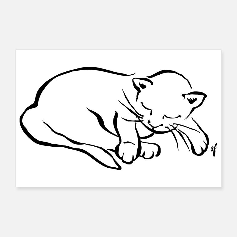 Mon petit chat dort Poster 30 x 20 cm