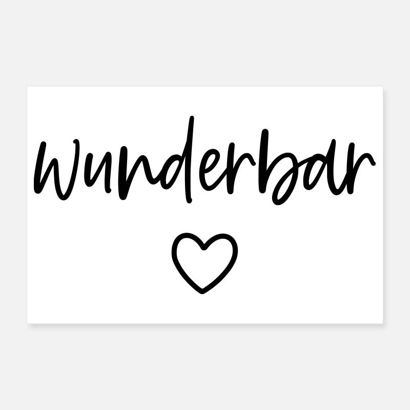 wunderbar Herz Poster 30x20 cm