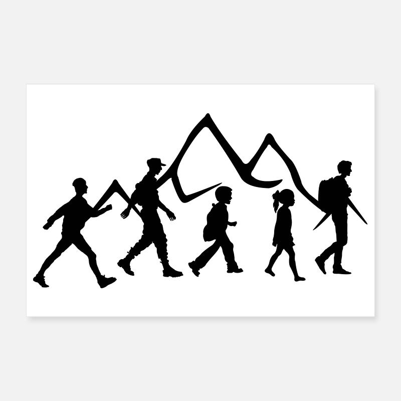 Walking group logo for club or association Poster 12" x 8" (30x20 cm)