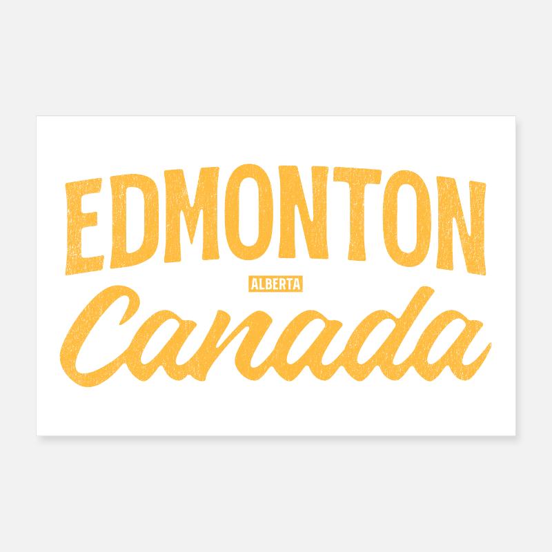 Edmonton Alberta Canada – Retro Lettering Poster 12" x 8" (30x20 cm)