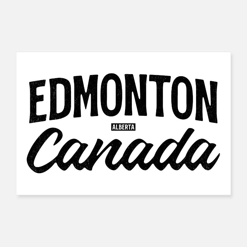 Edmonton Alberta Canada – Vintage Lettering Poster 12" x 8" (30x20 cm)
