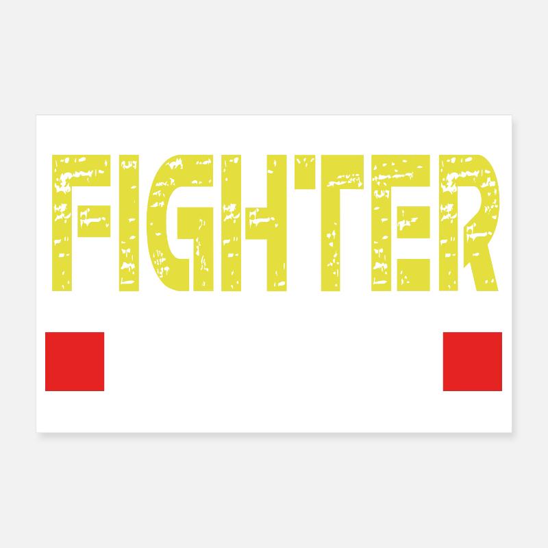 FIGHTER text base Poster 12" x 8" (30x20 cm)
