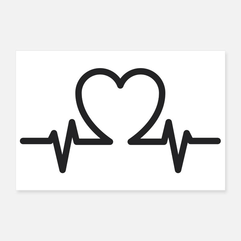 Pulse Heartline Emblem Poster 12" x 8" (30x20 cm)