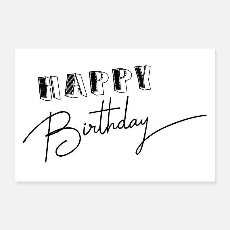 HAPPY BIRTHDAY. ANNIVERSARY. Poster 12" x 8" (30x20 cm)