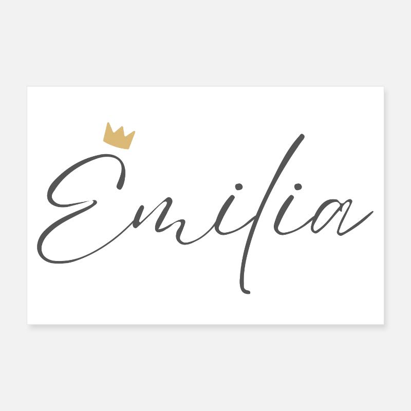 Prinzessin Emilia Crown Hemd – Name mit Buchstabe E Poster 30x20 cm