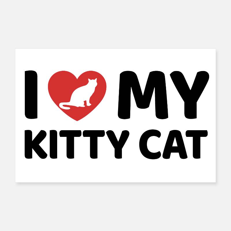 J’adore mon chat Poster 30 x 20 cm