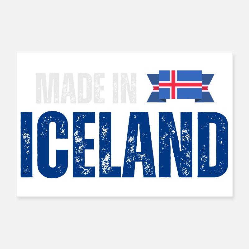 Made in Iceland, Icelandic pride Poster 12" x 8" (30x20 cm)
