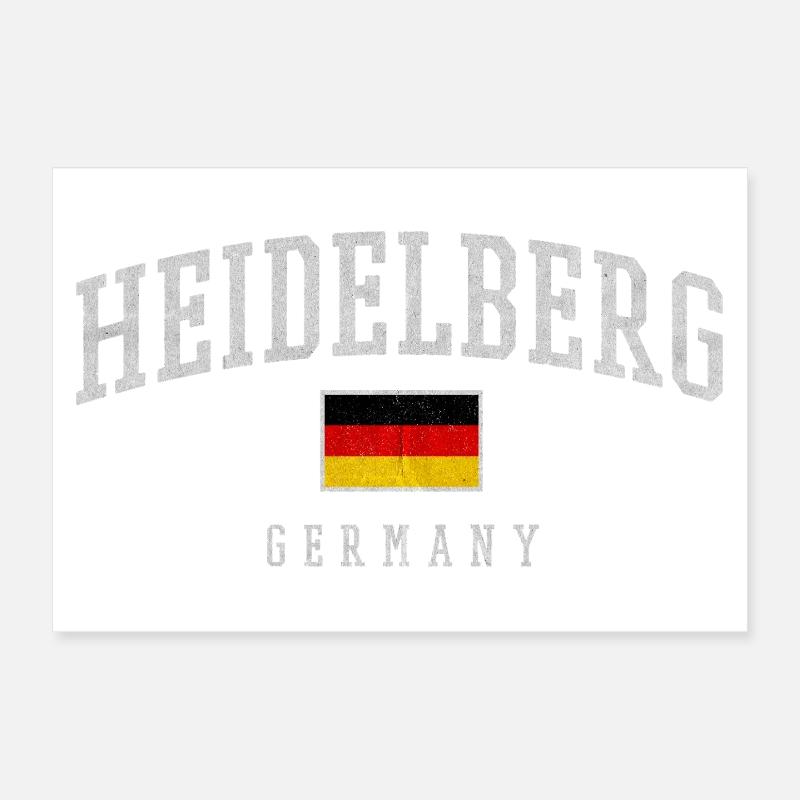Heidelberg Germany Typography Poster 12" x 8" (30x20 cm)