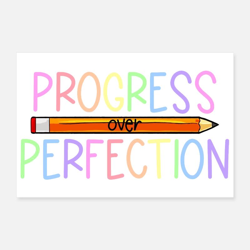 Le progrès plutôt que la perfection Retour à l’école Leh Poster 30 x 20 cm