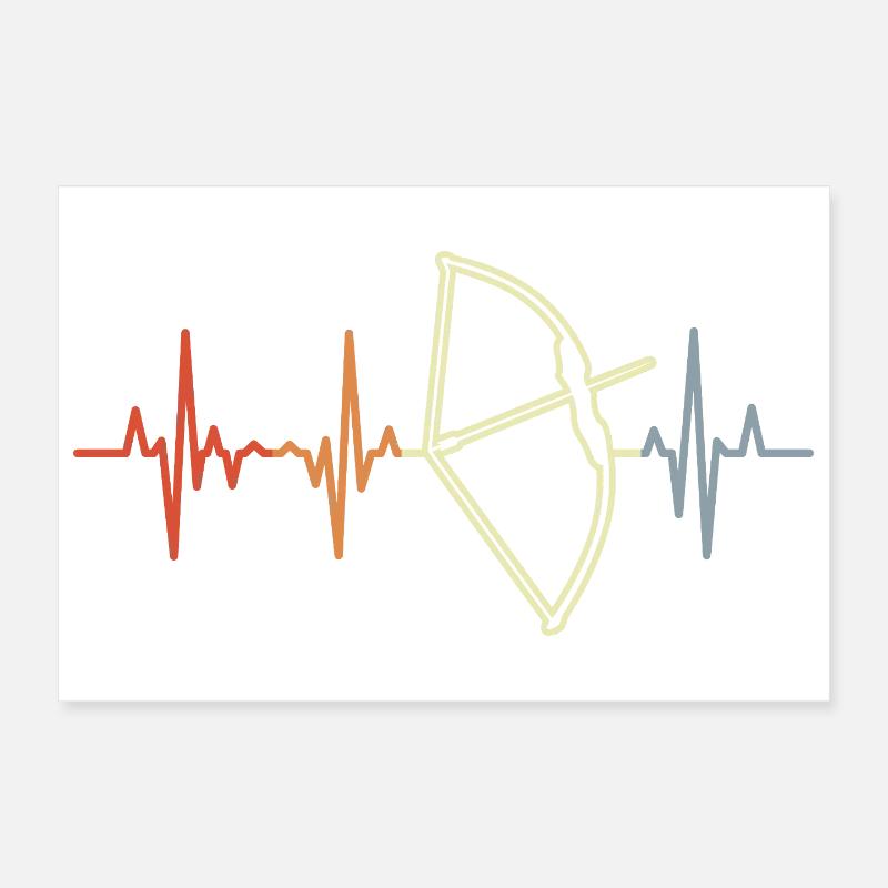 Bow Hunt Pulse Beat Poster 12" x 8" (30x20 cm)