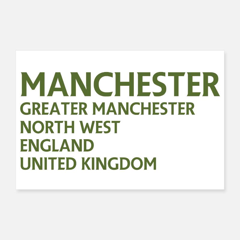 Manchester – Angleterre Lyrique Poster 30 x 20 cm