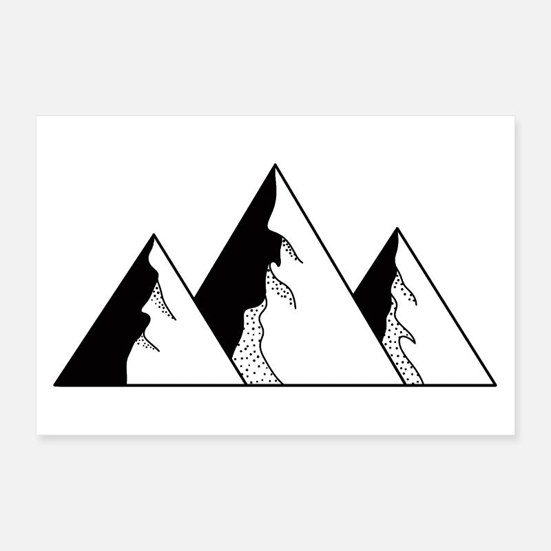 Berge - Poster 30x20 cm - Weiß