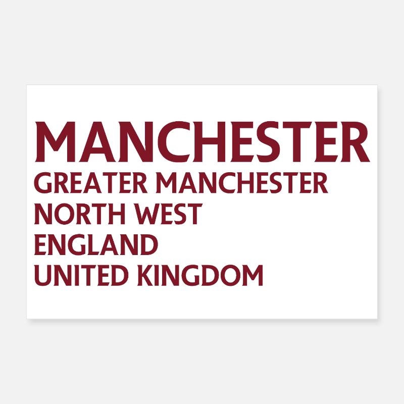 Manchester Name Stack Typography Poster 12" x 8" (30x20 cm)
